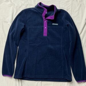 Columbia Women's Dark Blue Fleece with Purple Trim
